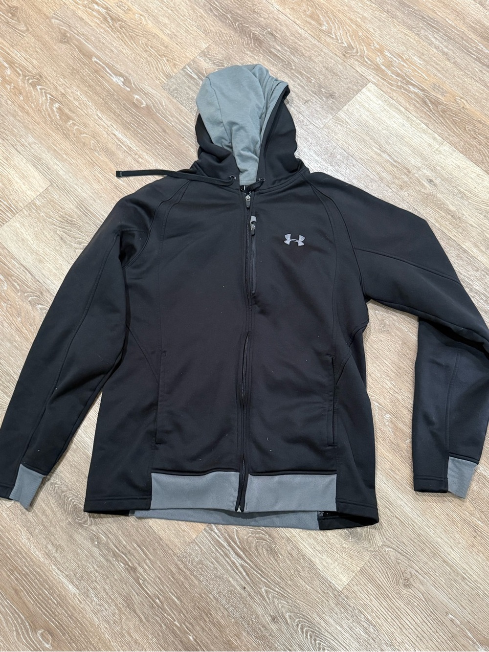 Under Armour Black & Gray Men’s Full-Zip Hooded Jacket